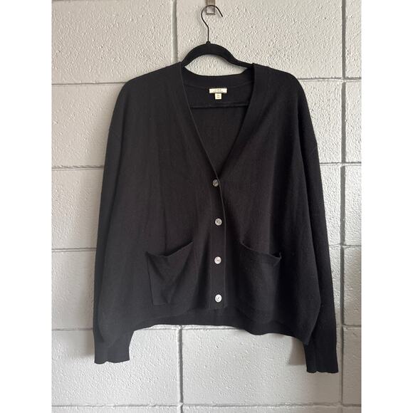 Women's J.Crew 100% Cashmere Patch-Pocket Cardigan Sweater size XL Quiet Luxury - Picture 3 of 6